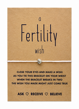 Fertility wish bracelet. White cotton cord bracelet with small silver heart bead charm. Gift for IVF or those starting a fertility journey. 