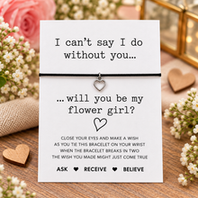 Will you be my flower girl wish string bracelet. Flower girl proposal. Gift for flower girl. Flower girl heart charm bracelet. 