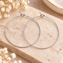 Stainless steel skinny hoop earrings 