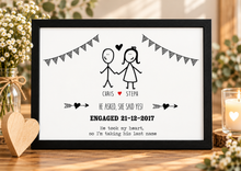 Personalised Welly engagement print - gift for engagement 