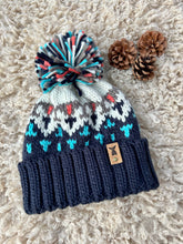 Navy patterned beanie