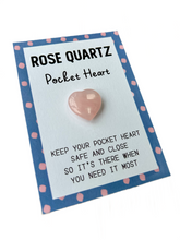 Pocket hug heart made from natural Rose Quartz