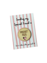 wooden pocket hug token