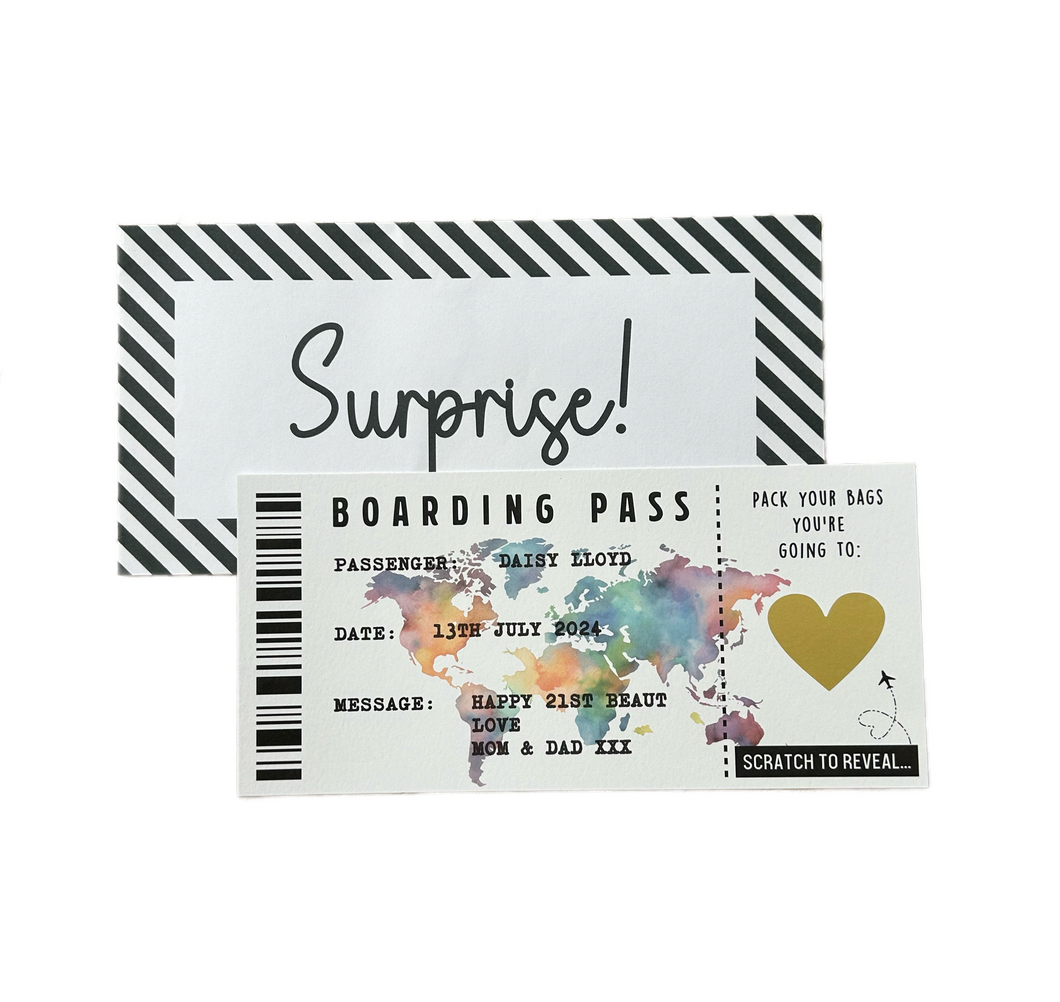 Personalised boarding pass