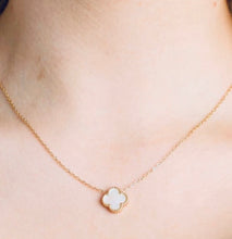 white four leaf clover necklace