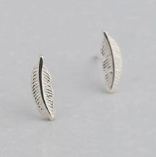 silver feather studs
