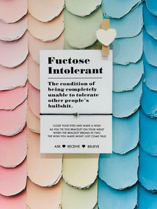 FUCTOSE INTOLERANT wish string bracelet