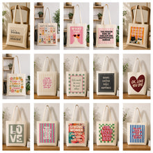 100% COTTON REUSABLE SLOGAN TOTE BAGS