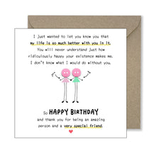 Birthday card with heartfelt message for special friend