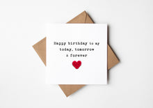 Crochet heart birthday card