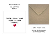 recycled birthday card with keepsake heart