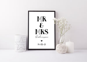 MR & MRS WEDDING PRINT