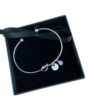 personalised silver knot bangle