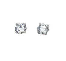 silver crystal stud earrings