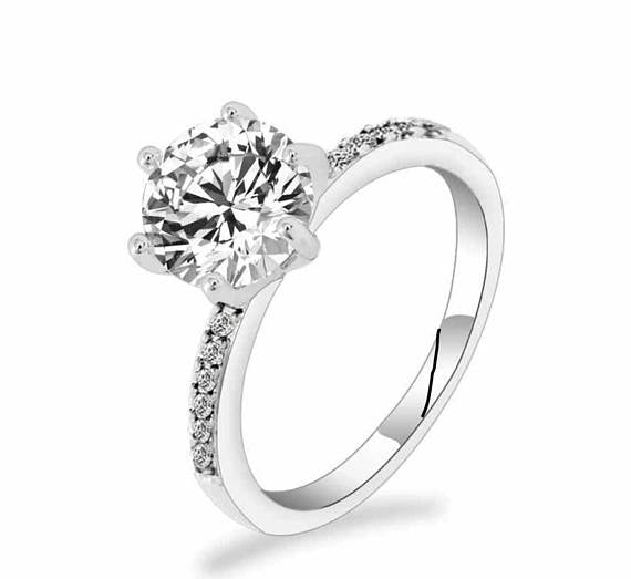 Silver engagement ring