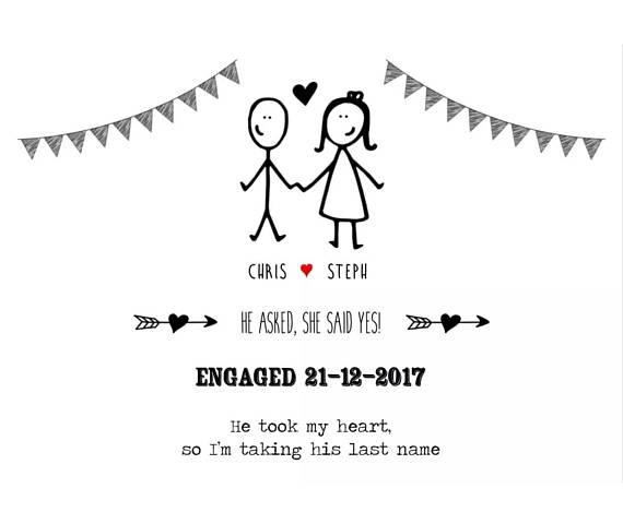 Personalised Engagement Print – Mermaid Marys
