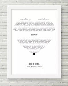 framed lyrics print