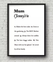Framed Personalised Dictionary Print