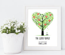 framed Personalised family tree print