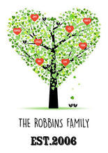 Personalised family tree print