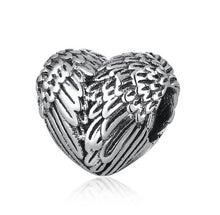 angel wing / feather heart charm