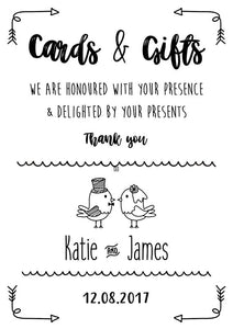 cards & gifts wedding sign