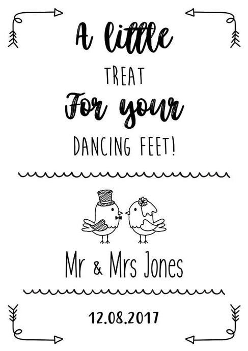 A little treat for your dancing feet wedding sign