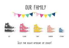 Framed Personalised Family Trainers Print