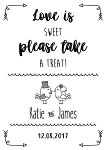 A little treat for your dancing feet wedding sign print