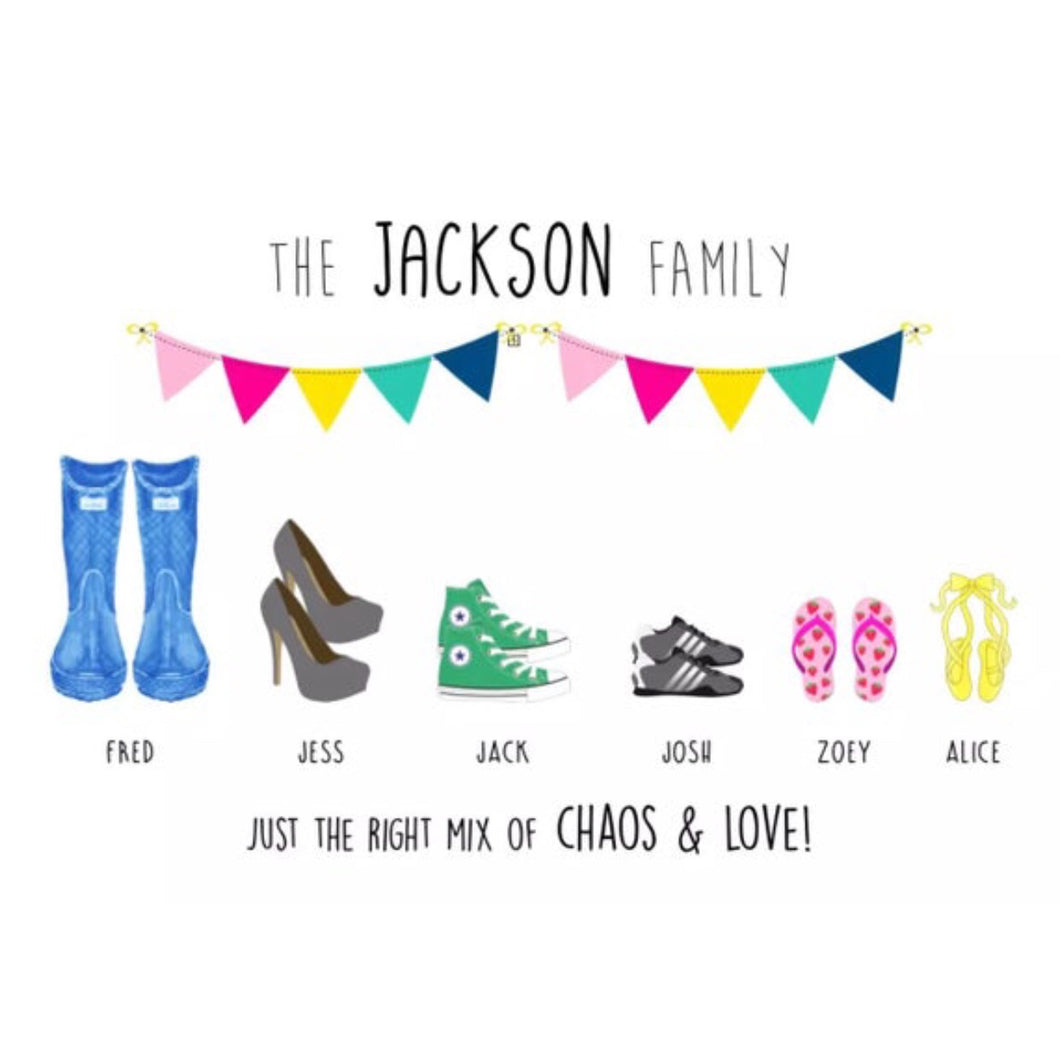 family shoes print