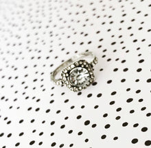square crystal ring