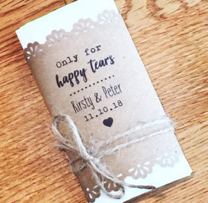 personalised wedding tissues