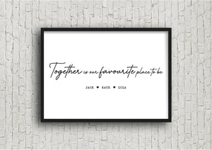 Personalised family quote print